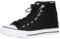 Brandsseller Damen Sneaker mit Pailletten und Glitzer - halbhoch mit Schnürsenkeln modisch bequem für Alltag & Party – Schwarz