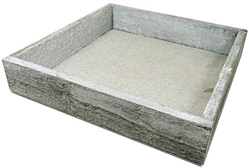 MGS SHOP Deko Holztablett Holzteller Tablett Wooden Tray Washed (Holzteller 20x20 anthrazit)