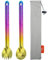 TiTo Titanium Long Handle Spork and Spoon Eco-Friendly Ultralight Portabale Flatware for Outdoor Camping Backpacking Hiking Travel Picnic Tableware with Bag(2pcs Colorful)
