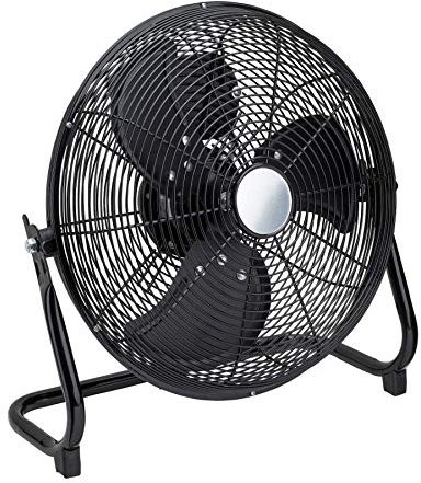 Retro Metall Ventilator / 3 Rotorblätter für optimale Luftzirkulation / 3 Luftstromgeschwindigkeiten/Ø: ca. 30 cm (Schwarz)