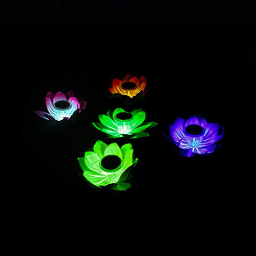 Wankd Schwimmende Solar-Lichter für Gartenteich oder Pool, LED, wasserdicht, Garten-Dekoration, plastik, Wasserdichtes Solar Lotus Light,Buntes Licht (weiß)
