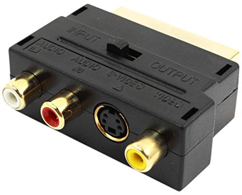 Haokiang Scart 20 Pin Male to 3 RCA AV Female + S Video Adapter Converter