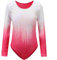 Sinoem Ragazze Ginnastica Leotards Manica Lunga Balletto Body Costumi di Danza per Bambini da 5 a 12 Anni (Rosa- manica lunga, 3-4 anni)