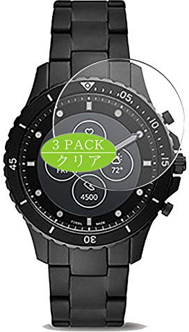 Vaxson Lot de 3 films protecteurs d'écran compatibles avec Fossil Hybrid FB-01 hr - Taille du boîtier de montre : 44 mm - Film protecteur HD (pas en verre trempé) - Film de protection flexible