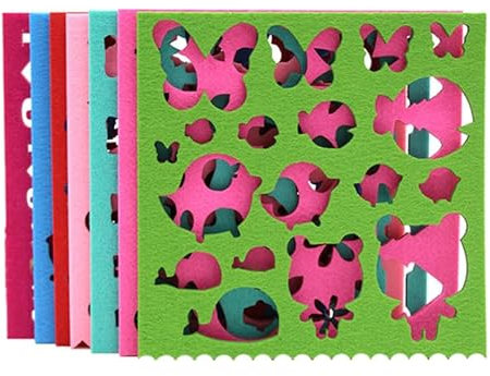 Milisten Filz Schablonen Set Für Nadelfilzen 7 Stück DIY Filzformen Zum Basteln Und Handarbeiten 16X16Cm Schablonen Für Anfänger Und Kreative Projekte