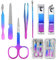 Kit Manucure Pedicure 7 pièces Set de Trousse Manucure en Acier Inoxydable Iridescent Professionnel Mode Coupe-ongles Coupe Cuticule pour Hommes Femmes Voyage et à la Maison