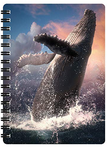 3D LiveLife Jotter - Walsprung von Deluxebase. Linsenförmiges 3D Ocean A6 Spiralblock. Ein liniertes Notizbuch mit Kunstwerken, die vom bekannten Künstler David Penfound lizenziert wurden