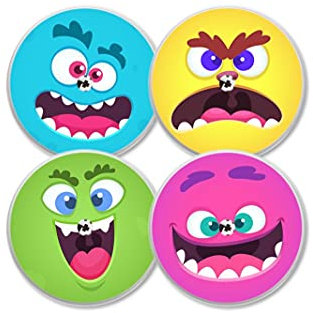 MySweetStitch | Freestyle Libre 1 & 2 Sensor Sticker 4er Set Zucker Monster | mit Belüftungsloch | Made in Germany