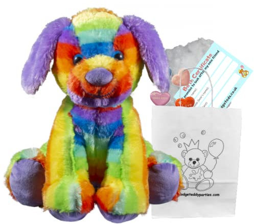 25 cm Regenbogenhund - Set zum Basteln eines Teddybären - Teddybären selber Machen - kein Nähen