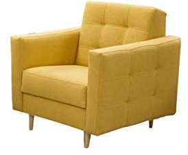 Fabryka Mebli Idźczak Sessel Polstersessel Godivo Elegant Angenehm Relaxsessel Einzelsessel Holzbeine - Innovativer Stilvoller Allrounder Modern Design (Norn 65 Gelb)