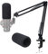 For HyperX Quadcast Boom Arm - Upgraded Mic Stand with Reduce Wind Noises Mic Cover, Adjustable Scissor Mic Arm for Hyperx QuadCast S, 3/8 to 5/8 Adapter Compatible with Most Microphone