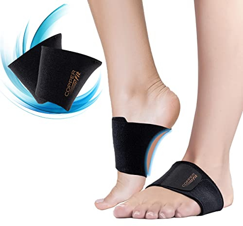 Copper Fit CFACBP Health Unisex Arch Relief Plus with Built-In Orthotic Support, Black