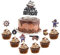 MiaLover Pack of 7 Pirate Boat Cake Toppers - Happy Birthday & Halloween Party Set for Children, Girls & Boys