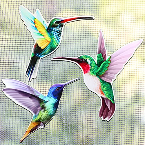 Photect 6 Stück Kolibri Fliegengitter Tür Magnet Insektenschutz Tür Magnet Dekorativ Doppelseitig Flexible Balkontür Einziehbar Fenster Magnetisch Fliegengitter Schutz für Schiebetür 3 Stile