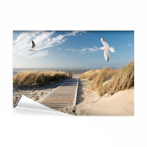decomonkey Fototapete Meer Vögel, 300x210 cm, Landschaften Strand Möwe | Vlies, Schlafzimmer, Wohnzimmer, Tapete, Fototapeten, Tapeten, Vliestapete, Wandtapete, moderne, Wand, Wandbild
