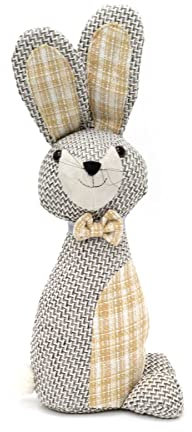 Carousel Home Handsome Hare Country Rabbit Door Stop | Decorative Woven Fabric Animal Doorstop | Novelty Door Stopper Weighted Indoor Door Stop