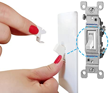 Toggle Shield - Residential (4 Pack, Clear) | No Tools Required | Easy to Install and Remove | Child Proof Light Switch | Lock Toggle Switch in On Or Off Position | Light Switch Cover Guard