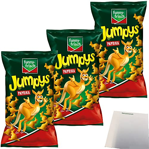 Funny-Frisch Jumpys Kartoffelsnacks in Känguruform 3er Pack (3x75G) + usy Block