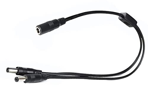 YSJJZRL 45 cm 5,5 mm x 2,5 mm 1 Femelle à 2/3/4 Voies câble répartiteur d'alimentation CC 12 V 5 A Y Adaptateur de Baril séparateur pour caméras de sécurité Moniteur etc. (1 à 2)