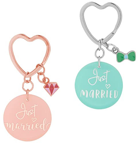 GRUSS & CO Partner-Schlüsselanhänger Just Married: Geschenkset bestehend aus zwei Schlüsselanhängern