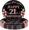 COSORO 16Pcs Black Rose Gold 21st Birthday Paper Plates 9'',Birthday Tableware Party Plate Disposable,21st Table Decorations Gifts for Girls,Women,Ladies,Her Decor