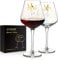 Joeyan Paar Mr und Mrs Weingläser mit Geschenkbox,Golddekor Rotweingläser Weißweingläser Hochzeitsgeschenk für Brautpaar Jahrestag Verlobung Valentinstag,Mundgeblasene kristallgläser mit Gravur,520ml