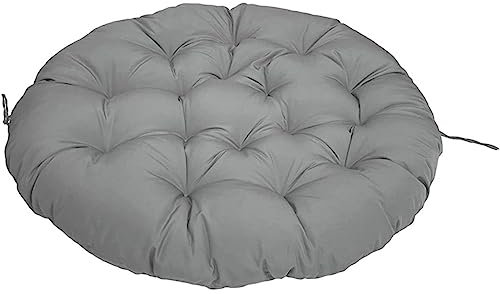 EnixWh Papasan Stuhlkissen, Dickes Stuhlkissen, Sitzkissen für Outdoor, Eierstuhl, Untertassenstuhl, Rattan, Drehstuhl, Schaukelstuhl, Hängesessel, drinnen und draußen, grau, 70 x 70 cm