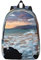 Legerer leichter Rucksack – stilvolle und langlebige Canvas-Tasche für Schule, Outdoor und den täglichen Gebrauch, Strand, Maui, Hawaii, Sonnenuntergang, Meer, Wellen, Wolken, Schwarz , S