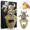 ZONSUSE Magnetischer Wikinger Flaschenöffner, Vintage Schädel Bieröffner, Einzigartiger Schild Flaschenöffner, Biergeschenke für Männer, Vatertag und Halloween Ideen Geschenke mit Geschenkbox (Bronze)