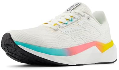 New Balance Women's FuelCell Propel V5 Running Shoe, White/Cyber Jade/Ginger Lemon, 39 EU