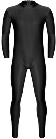 Jugaoge Herren Ganzkörperanzug Rollkragen Body Langarm Overall Jumpsuit Slim Fit Stretch Catsuit Sport Einteiler Thermo Unterwäsche Leotard