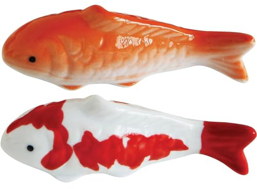Happyyami Floating Fish Decorations 2Pcs Ceramic Aquarium Ornaments Realistic Koi Fish Figurines for Underwater Crafts Pond and Garden Decor