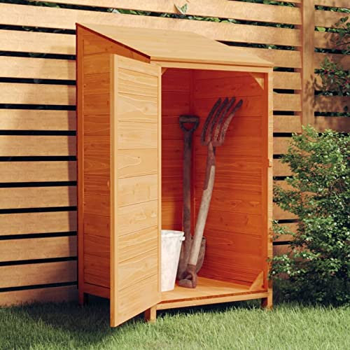 ZEYUAN Brown Garden Shed 55 x 52 x 112 cm Solid Fir Wood, Garden Shed, Garden Shed, Garden Tool House (SPU:152181)