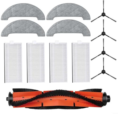 URPIZY Kit di Accessori di Ricambio per Robot aspirapolvere per IMOU RV1 PRO per Robot aspirapolvere RV1 PRO MX, 4 spazzole Laterali Principali, 4 filtri HEPA, 1 Spazzola a Rullo, 4 Panni per