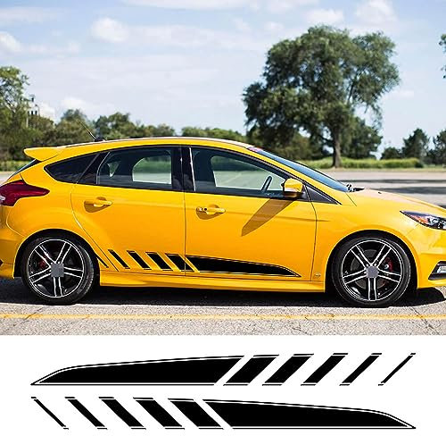 Karosserie Kofferraum Dekoration Aufkleber Taille Linien Aufkleber Tür Seitendekor Aufkleber für Ford Focus MK2 MK3 MK1 MK4 2 3,A-Black