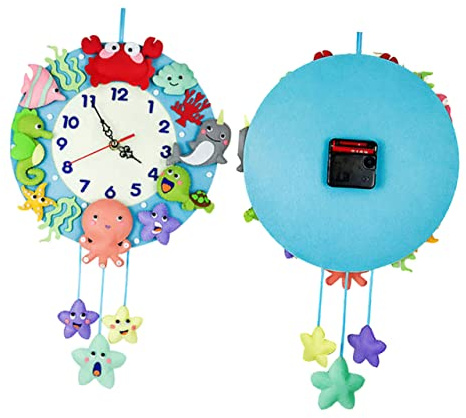 HEMOTON Diy-uhr-bausatz für Junge Mädchen Bastelbedarf mit Filzstoff, Uhrmechanismus, Zeiger, Garn, Anleitung und Weiterem Zubehör als Geschenk oder Zimmerdekoration