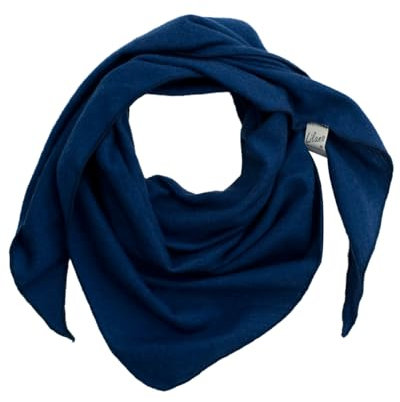 Lilano, Foulard triangulaire pour enfant/bébé - Grand format - 70 % laine (kbT), 30 % soie, 210 g/m², Marine, 110x50cm