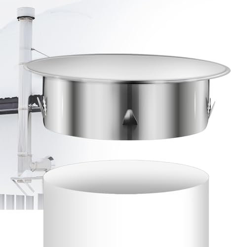 Cubierta para tubo de estufa, 200 mm, diámetro inferior de 188 mm, profundidad: 54 mm aprox