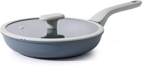 PRICUSIS Nonstick Ceramic Frying Pan with Lid, Non Toxic, PTFE PFOA & PFAS Free, Induction Compatible, 10Inch W/L