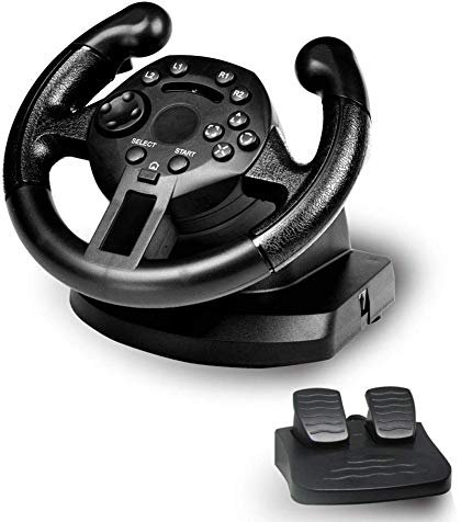 Sujurio Volante da Gioco per Volante/Pc Joystick un Vibrazione Controller di Guida Imitato