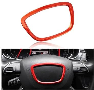 YIJIAVSX Adesivo per Volante per A-UDI A3 A4L A6L A8 Q3 Q5 Q7 Car Styling Auto Volante Centro Telaio Cerchio Adesivo Copertura Trim Copertura Volante(D)