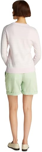 Tommy Hilfiger Damen Pullover Jersey Fine mit Rundhalsausschnitt, Mehrfarbig (Light Pink/Ivory Petal STP), XXS