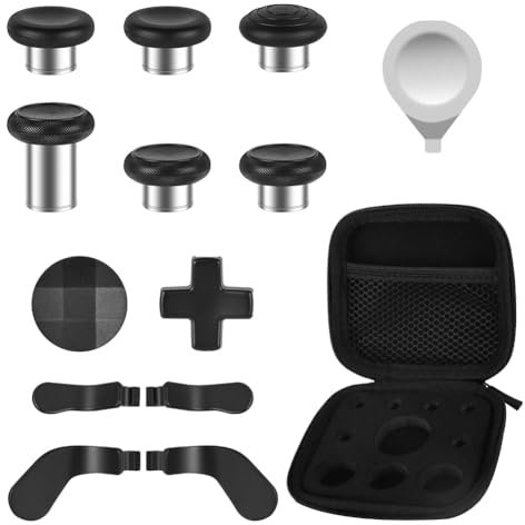 AXFEE Joysticks Metálicos de Repuesto para Xbox Elite Series 2, Xbox Elite Series 2 Accesorios, Thumbsticks de Metal Para el Controlador, 13 Piezas, para Xbox Elite Series 2 Core, (Negro)