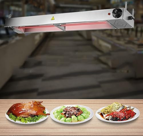 Kitchen Heat Lamp for Food, Commercial Food Warmer, Adjustable Temperature 30-85℃, Even Heating, Saving Electricity, for Buffet, Hotel, Canteen Keep Food and Dishes Warm