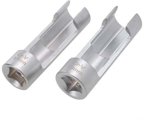 Essential Tool Lot de 2 clés à douille pour injecteurs diesel et capteurs d'oxygène, taille compatible 17 mm et 19 mm