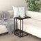KLYEON Computer-Beistelltisch Schwarz 50x35x65 cm Hartglas,Eleganter Glastisch: Modernes Design und robuste Beschaffenheit für Ihren Wohnbereich Ziertische, Tische