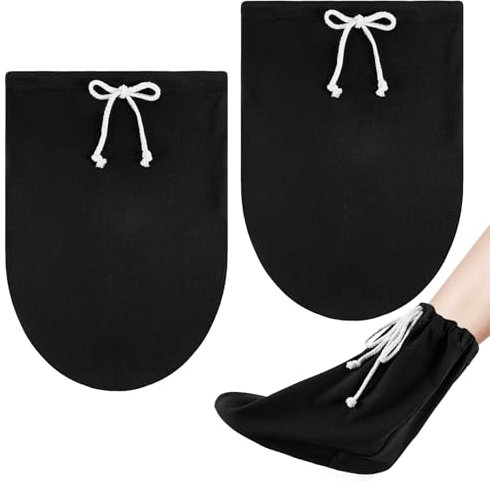 2 pezzo Copri Calzino per Gesso per Piede, Lavabile Copri Dita per Gesso con Cordoncino Regolabile, Gambe Gesso Protezione per Piedi e Dita In caso di Lesioni, Nero