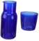 1juego Vaso Y Botella De Agua De Vidrio Azul Jarra De Té De Borosilicato Para Bebidas Frías Y Calientes Utensilios De Bebida Para Hogar Y Oficina Para Fiestas Y Reuniones