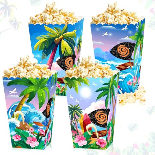 BACH AND BOOZY Moana Partyzubehör Popcorn-Boxen Süßigkeiten Mitgebsel Geschenkdosen für Geburtstag oder Babyfeier