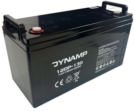 Dynamp 12DP-130 Deep Cycle AGM Battery 12V 130Ah – 410 × 176 × 225 mm, Maintenance Free AGM Battery for Caravan, Motorhome, Marine, Solar & Backup Power